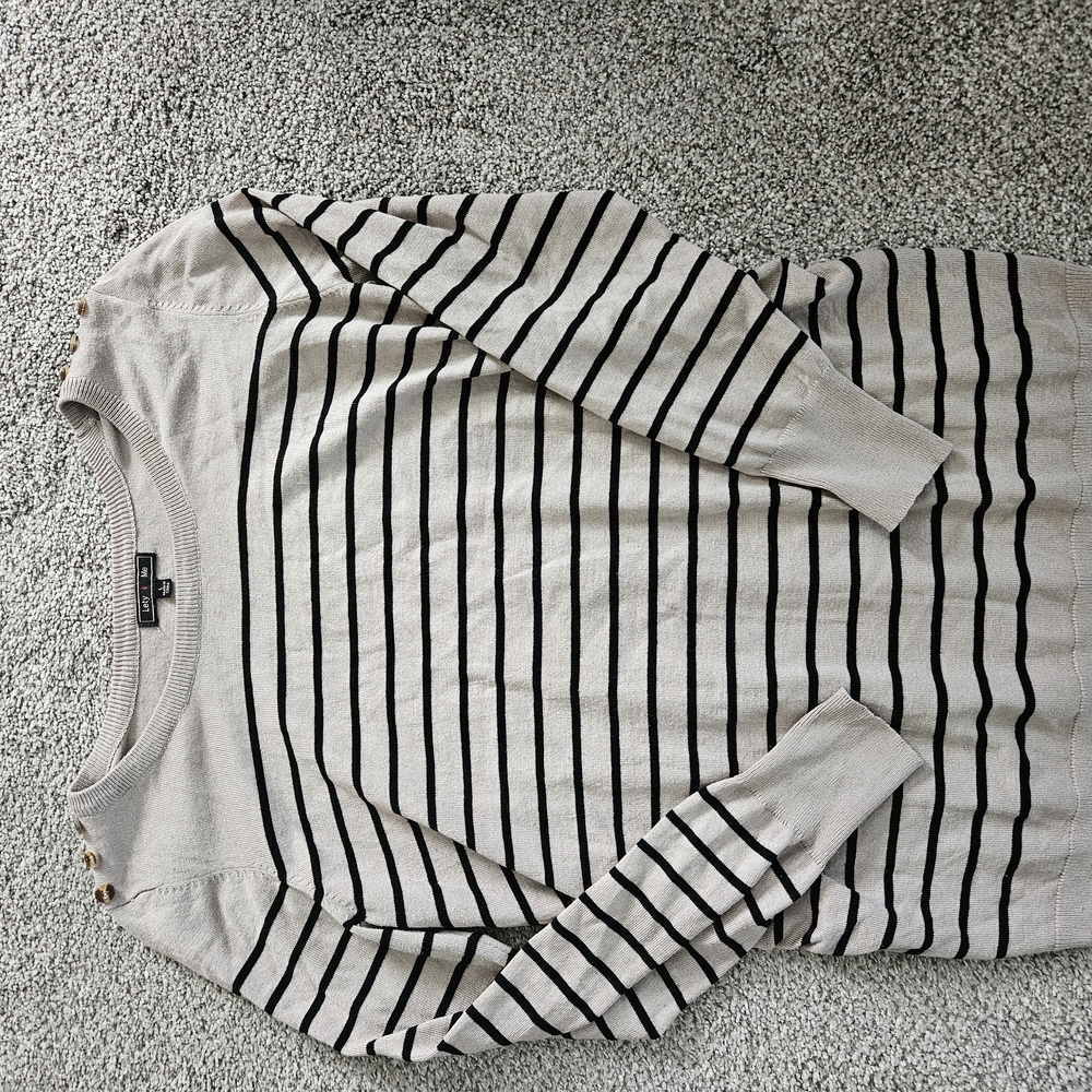 Striped Beige and Black Sweater